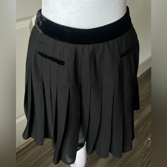 Maje Black Mini silk Skater Skirt - Picture 3 of 7